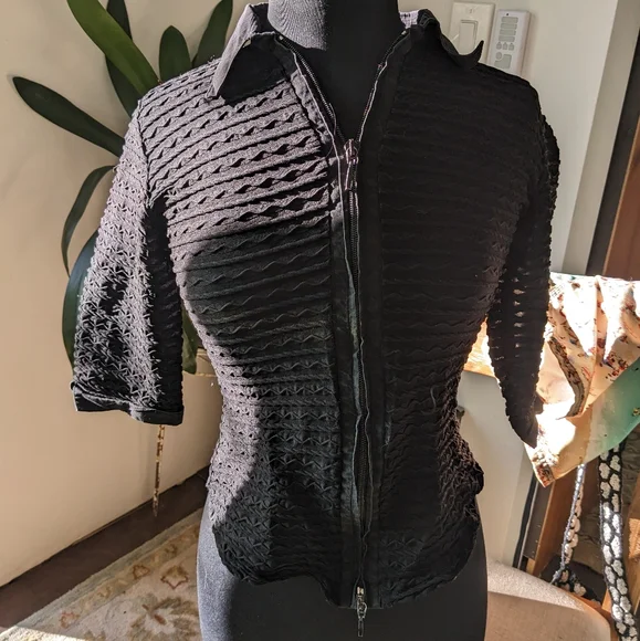 rayure paris | Tops | Rayure Paris Womens Black Full Zip 